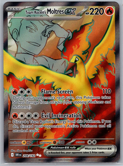 Team Rocket's Moltres ex Holo Ultra Rare SV10: Destined Rivals 208/182 NM