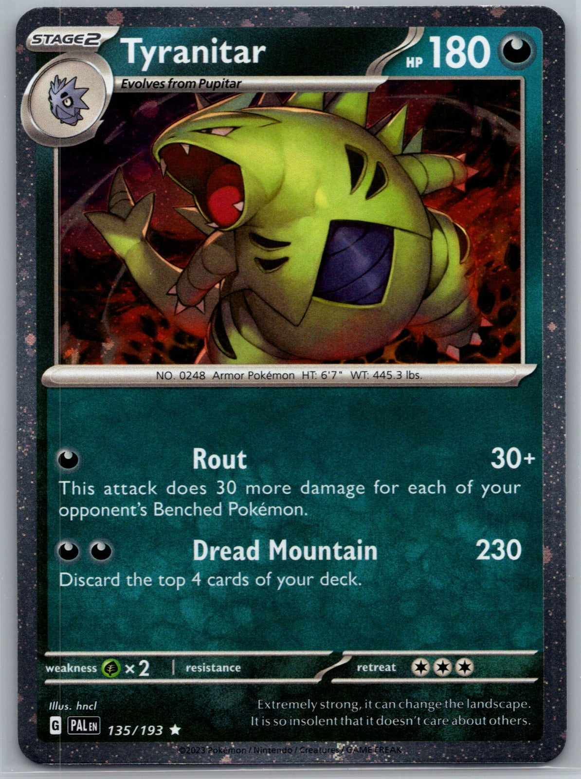 Tyranitar Holo Rare SV02: Paldea Evolved 135/193 NM