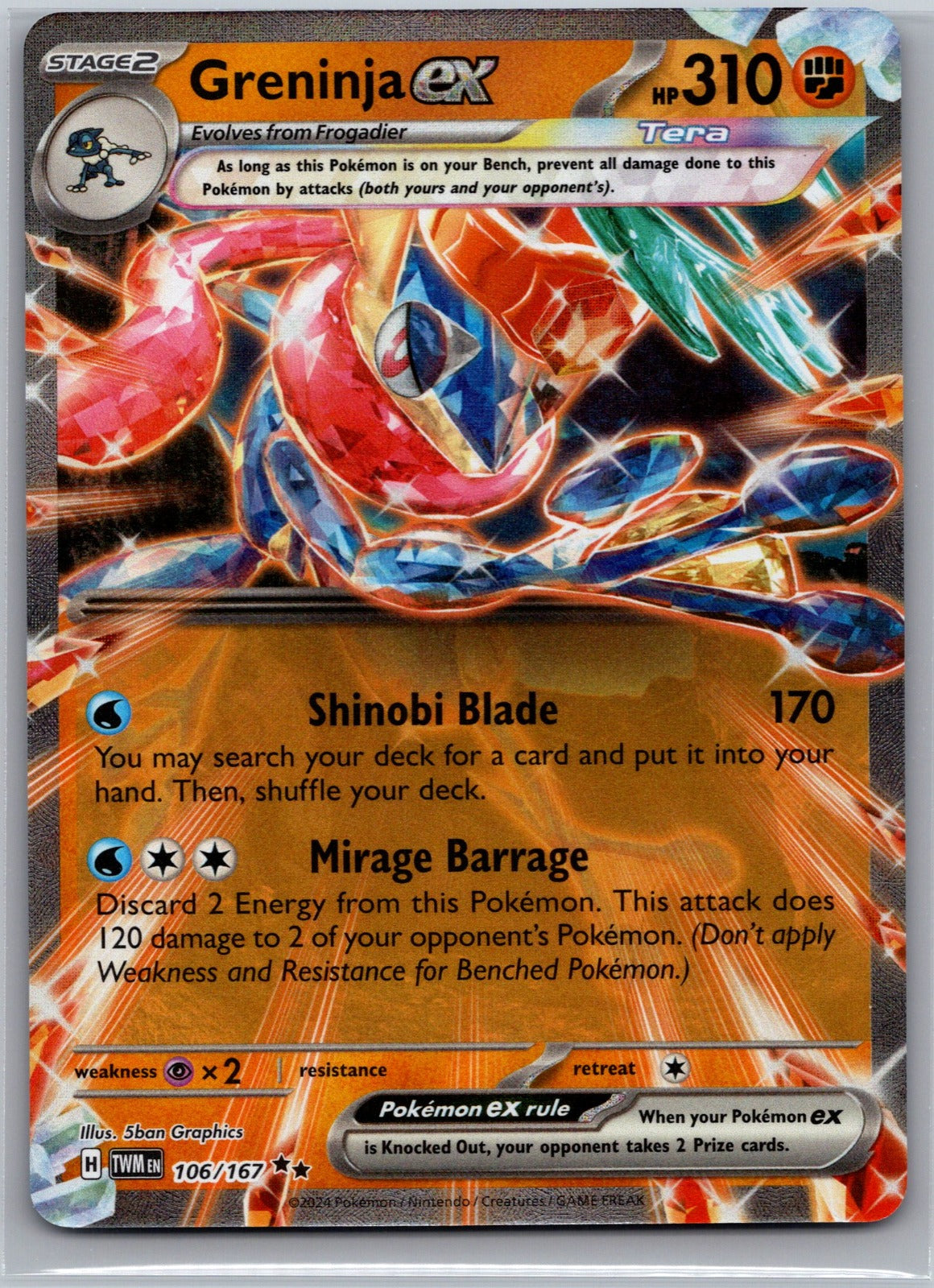 Greninja ex Holo Double Rare SV06: Twilight Masquerade 106/167 NM