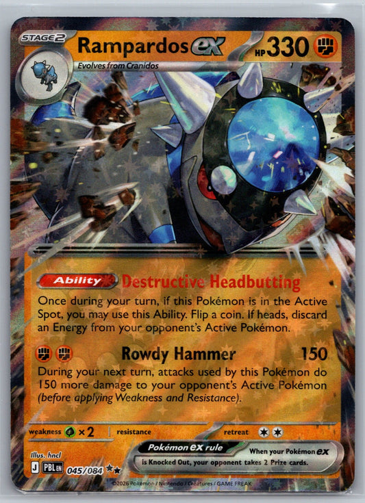 Rampardos ex Holo Double Rare ME05: Pitch Black 045/084 NM