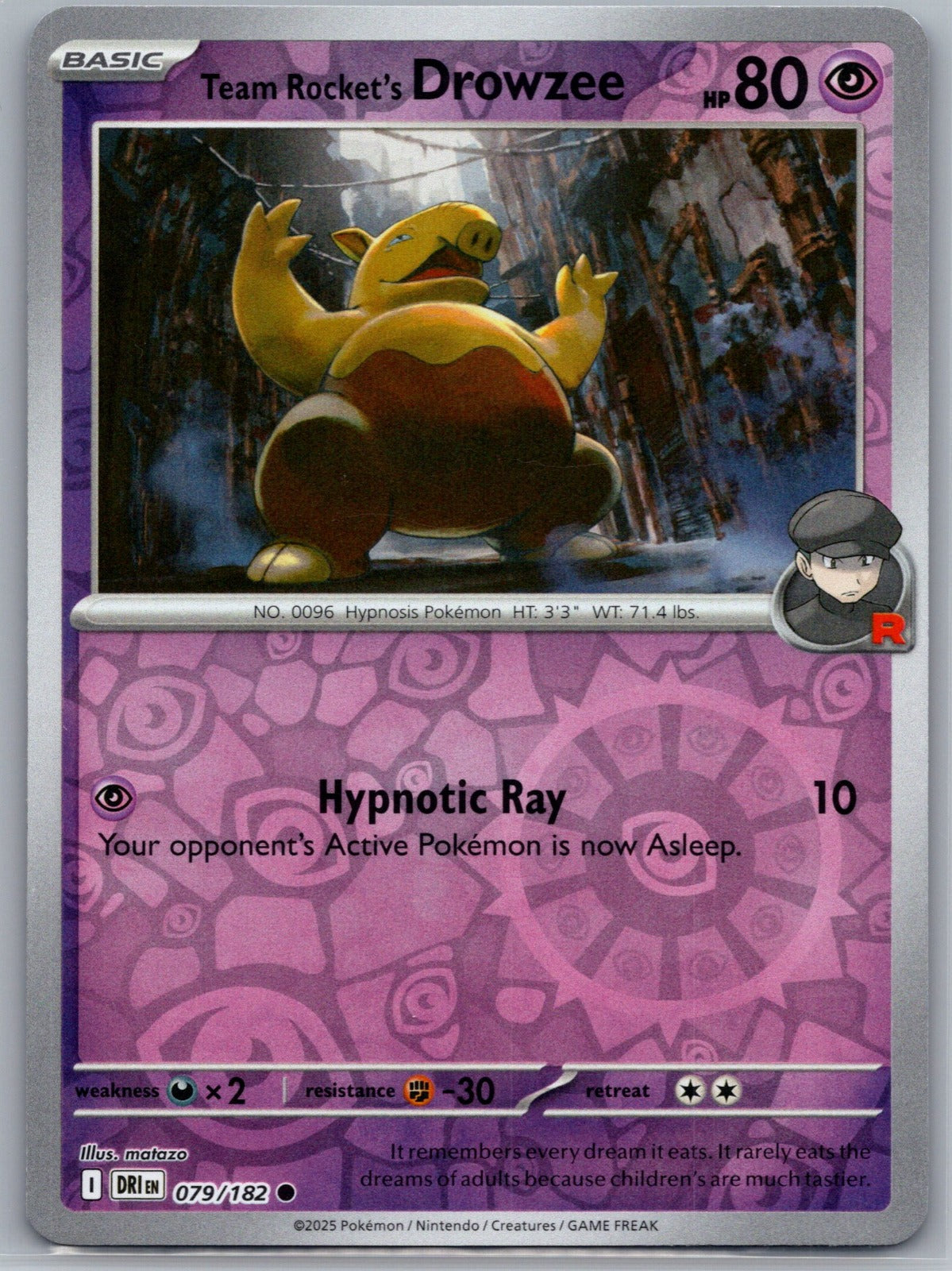 Team Rocket's Drowzee Common SV10: Destined Rivals 079/182 NM