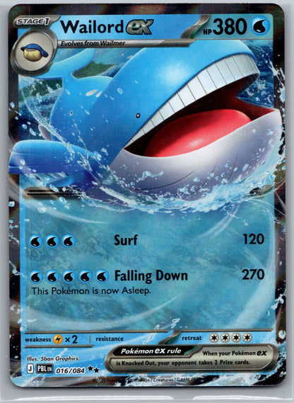 Wailord ex Holo Double Rare ME05: Pitch Black 016/084 NM