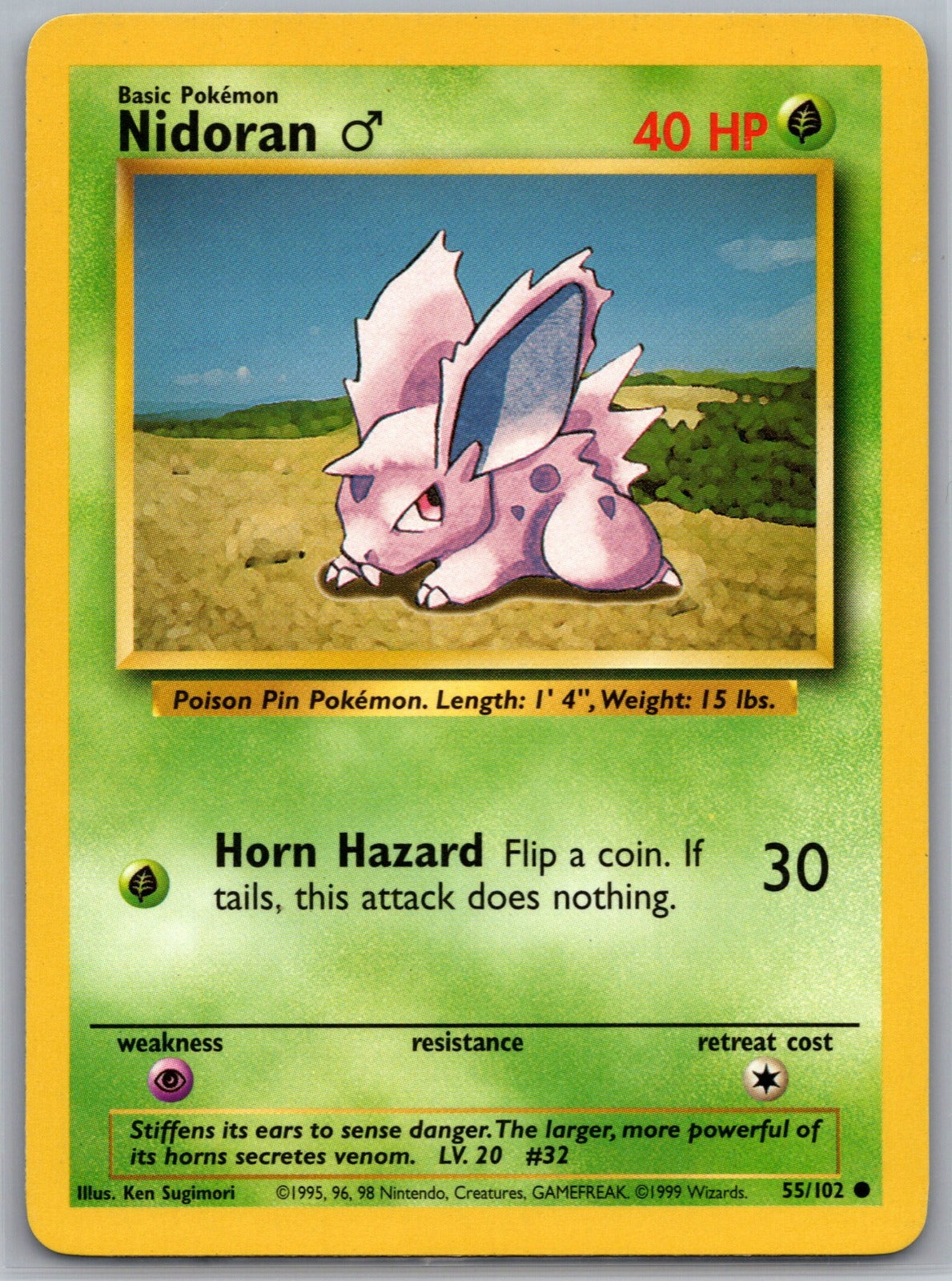 Nidoran M Common Base Set 055/102 NM