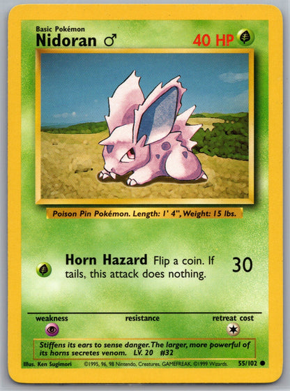 Nidoran M Common Base Set 055/102 NM