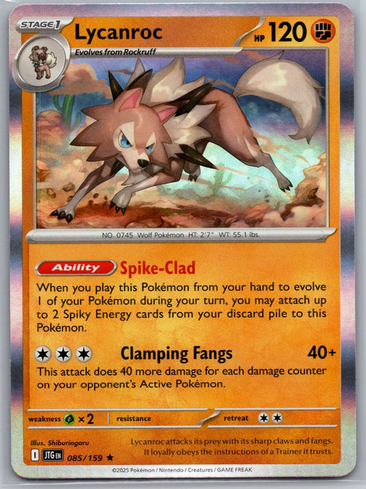 Lycanroc Holo Rare SV09: Journey Together 085/159 NM
