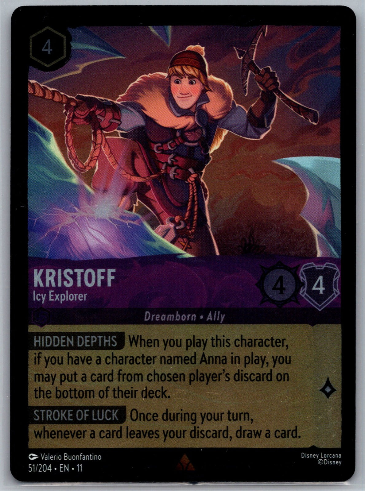 Kristoff - Icy Explorer Cold Foil Rare Winterspell 51/204 NM