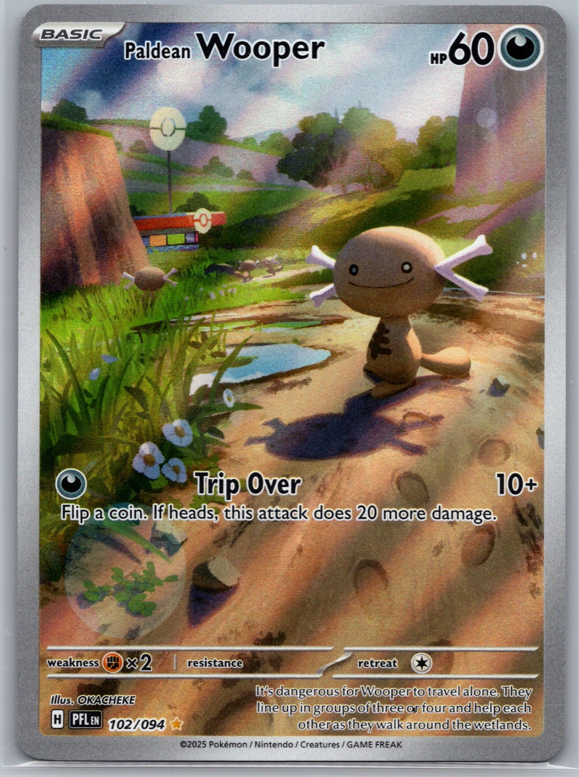 Paldean Wooper Holo Illustration Rare ME02: Phantasmal Flames 102/094 NM