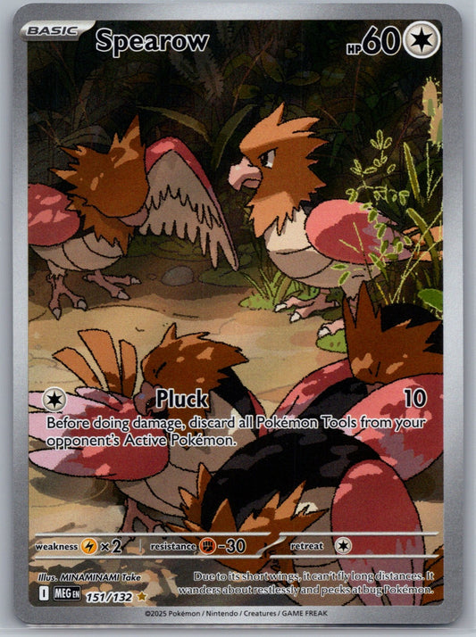Spearow Holo Illustration Rare ME01: Mega Evolution 151/132 NM