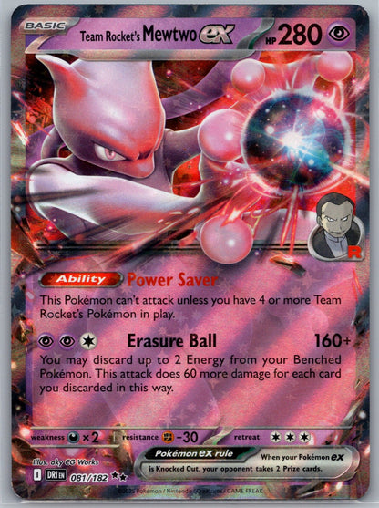 Team Rocket's Mewtwo ex Double Rare League & Championship Cards 081/182 NM