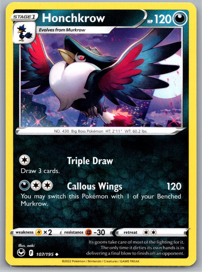Honchkrow Uncommon SWSH12: Silver Tempest 107/195 NM