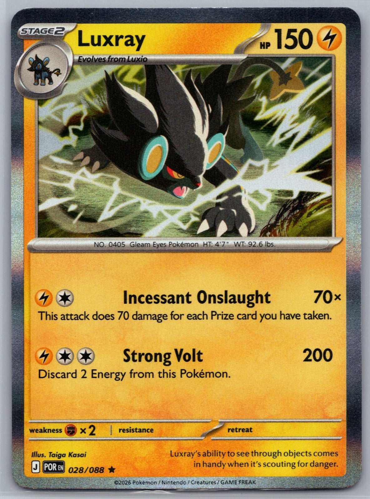 Luxray Holo Rare ME03: Perfect Order 028/088 NM