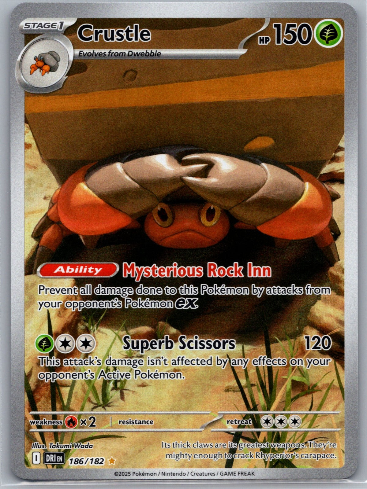 Crustle Holo Illustration Rare SV10: Destined Rivals 186/182 NM