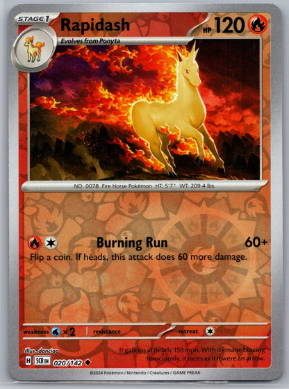 Rapidash Reverse Holo Uncommon SV07: Stellar Crown 020/142 NM