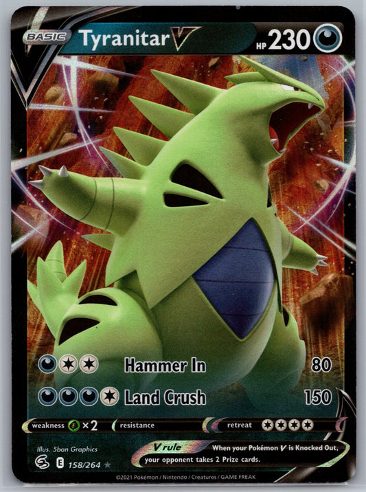 Tyranitar V Holo Ultra Rare SWSH08: Fusion Strike 158/264 NM