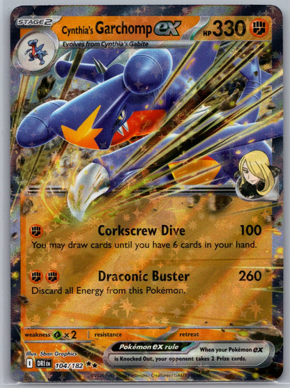 Cynthia's Garchomp ex - Holo Double Rare SV10: Destined Rivals 104/182 NM