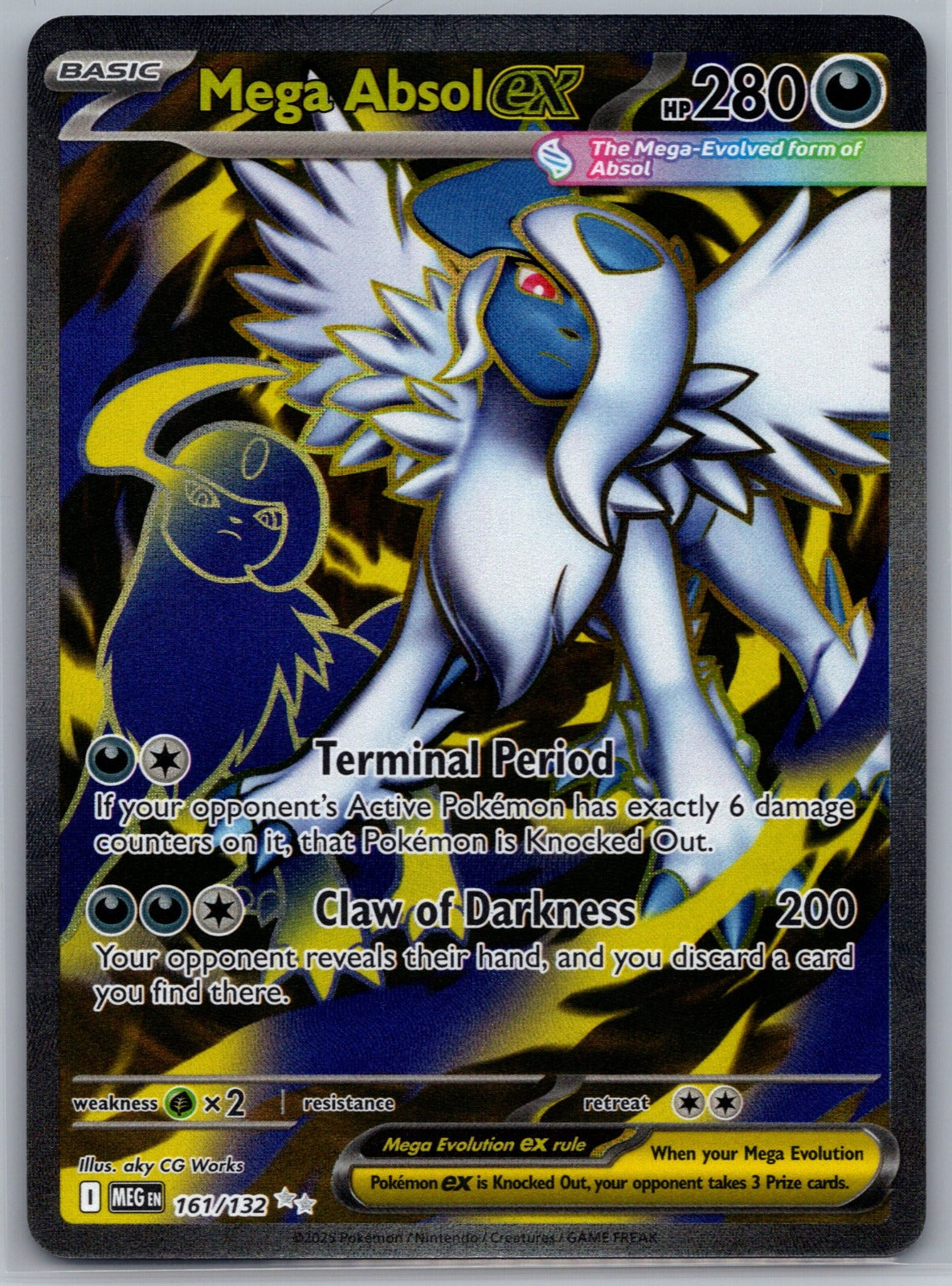 Mega Absol ex Holo Ultra Rare ME01: Mega Evolution 161/132 NM