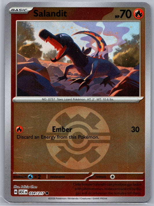 Salandit (Quick Ball) Reverse Holo Common ME: Ascended Heroes 034/217 NM