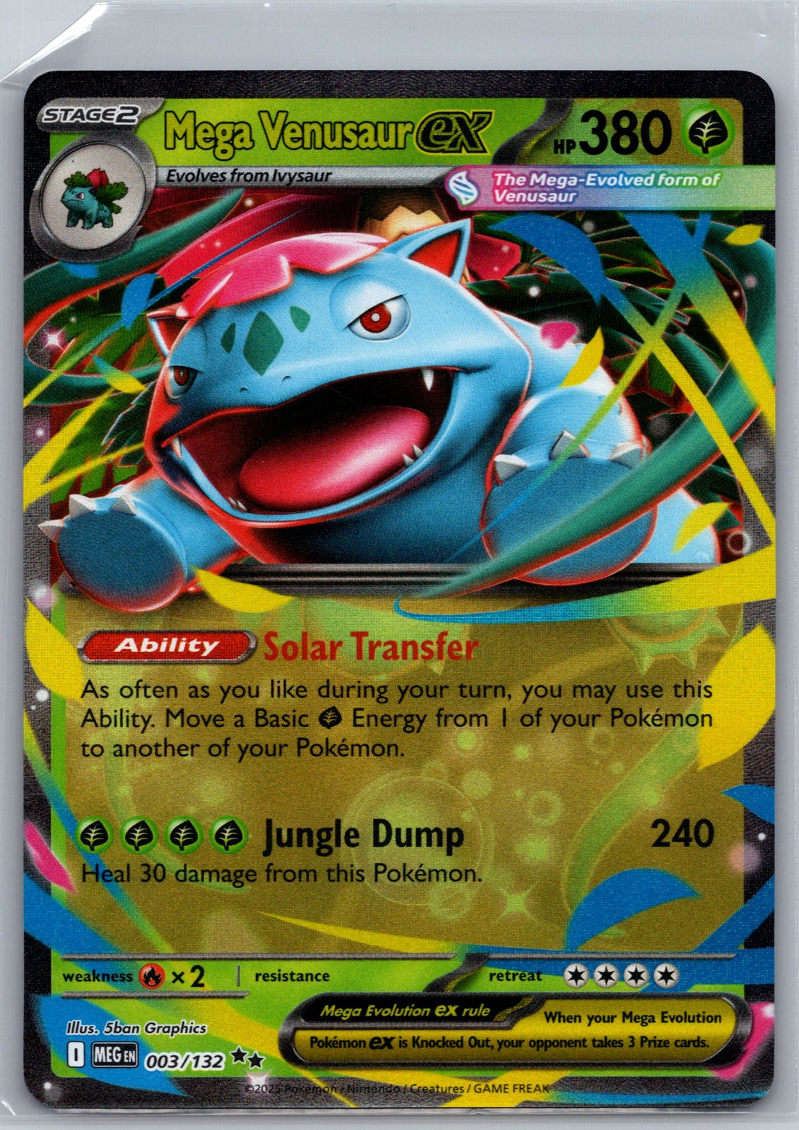 Mega Venusaur ex Holo Double Rare Prize Pack Series Cards 003/132 NM