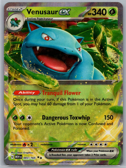 Venusaur ex Holo Double Rare SV: Scarlet & Violet 151 003/165 NM