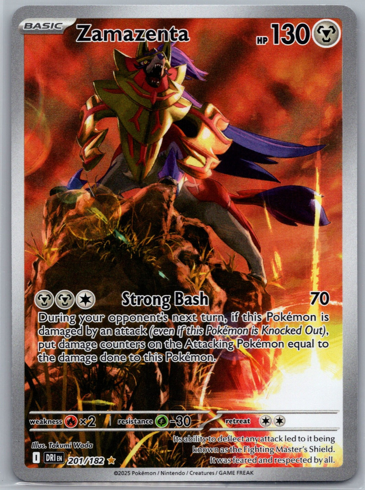 Zamazenta Holo Illustration Rare SV10: Destined Rivals 201/182 NM
